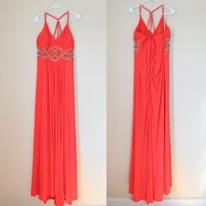 Beautiful coral beaded dress - never worn